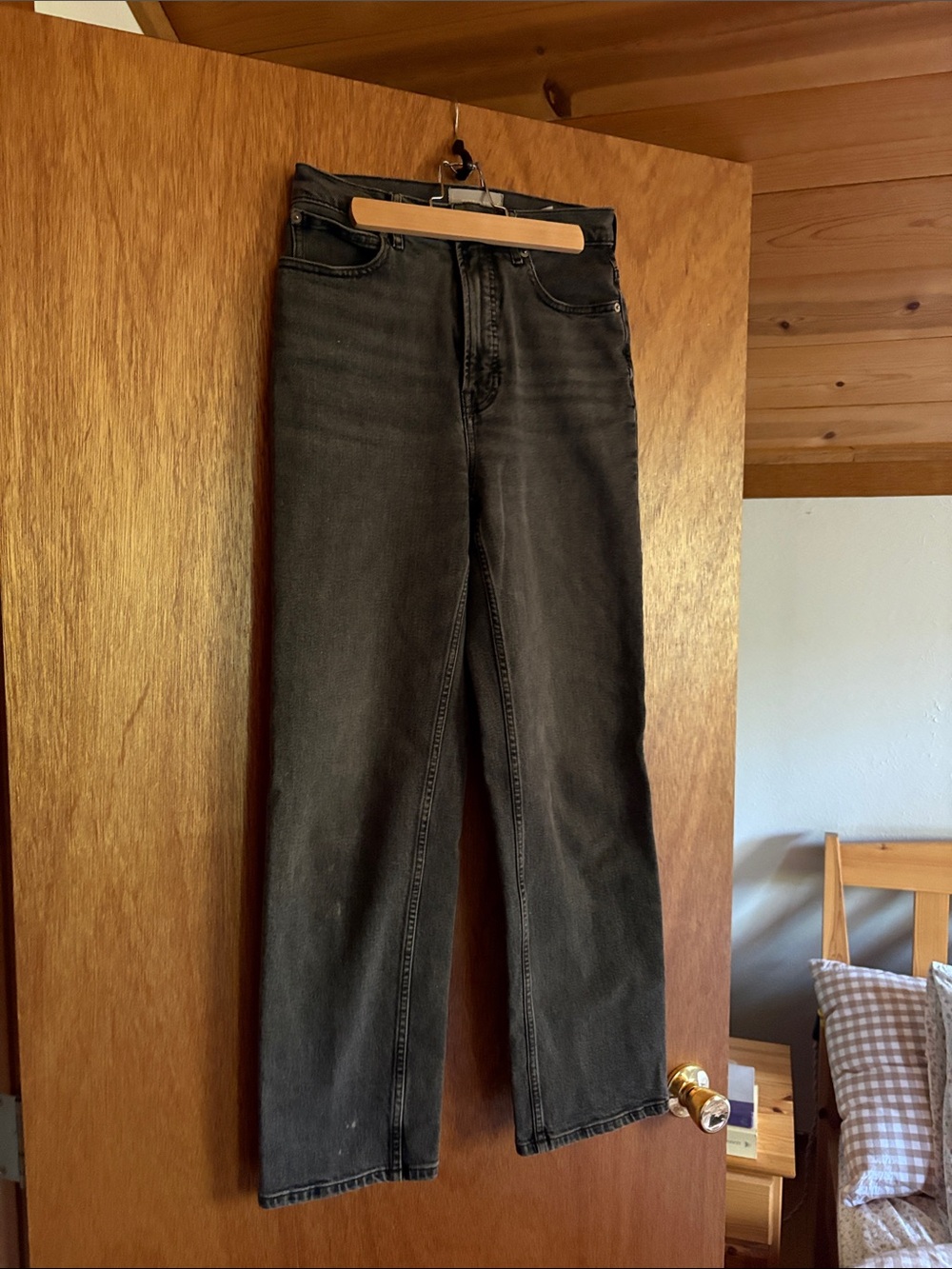 Everlane The Way-High Jean 26 Long Black Straight Leg Organic Cotton